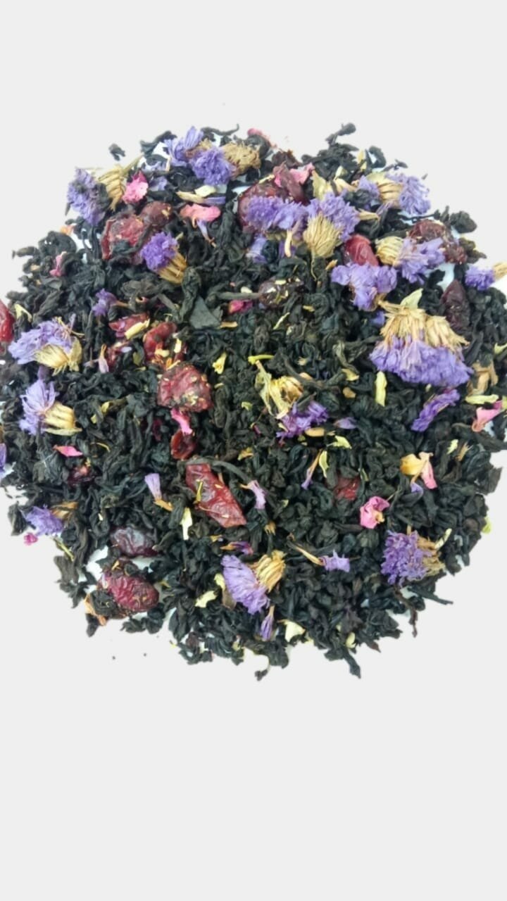 Чай Сказки Шахерезады, чай черный, чай ягодный, карамельный, 100 грамм. - фотография № 2