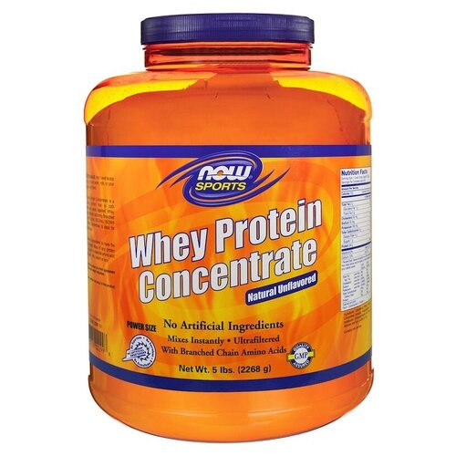 now foods sports концентрат сывороточного протеина без добавок 680 г 1 5 фунта Протеин NOW Whey Protein Concentrate, 2268 гр., натуральный