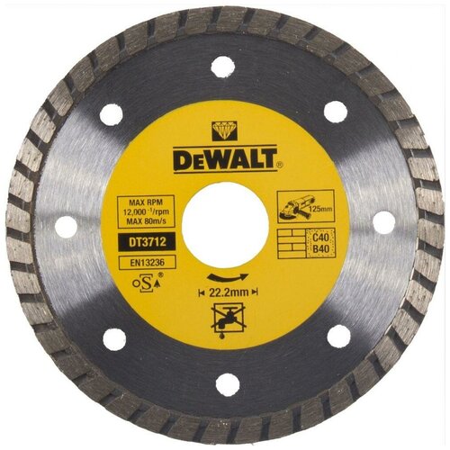 Диск алмазный отрезной DeWALT DT3712, 125 мм, 1 шт. диск алмазный отрезной dewalt dt3761 125 мм 1 шт