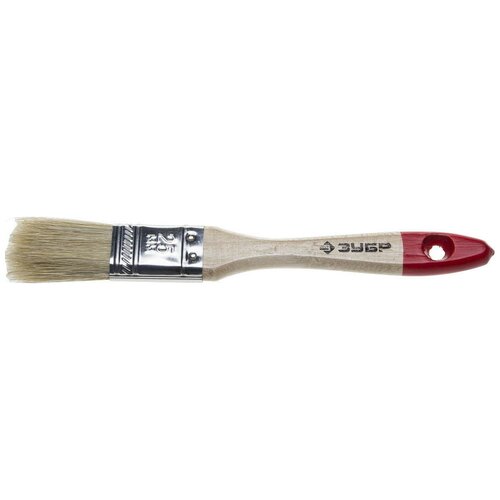 кисть плоская зубр универсал стандарт натуральная щетина деревянная ручка 25мм Кисть ЗУБР 4-01001-025