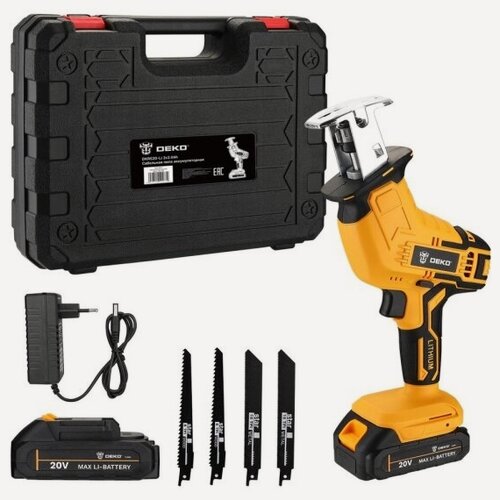 Изображение товара Пила сабельная аккумуляторная Deko DKRS20-Li, 2*20В 2Ач (063-4311)