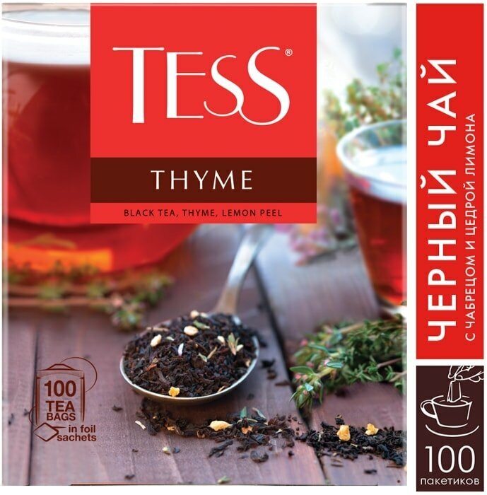 Чай черный Tess Thyme с чабрецом и цедрой лимона 100*1.5г
