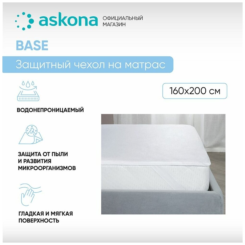 Чехол на матрас Askona (Аскона) Base 160х200х30 - фотография № 1