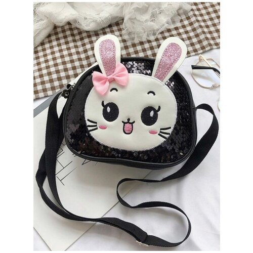 Сумка кросс-боди , фактура под рептилию, черный