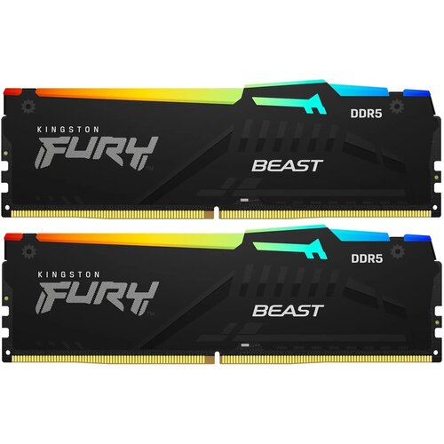 Оперативная память Kingston FURY Beast RGB DDR5 16GB 6000MHz CL40 DIMM KF560C40BBAK2-16 1222700₽