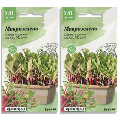 Набор семян Микрозелень Свекла для проращивания АСТ - 2 уп. набор семян микрозелень кольраби для проращивания аст 2 уп