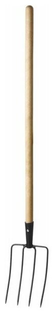 GRINDA 180х300х1330 мм, вилы навозные кованые, четырёхрогие, с деревянным черенком - фотография № 4