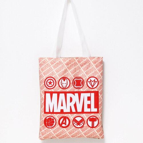 Сумка шоппер Marvel, красный, белый сумка шопер beach прозрачная цвет красный