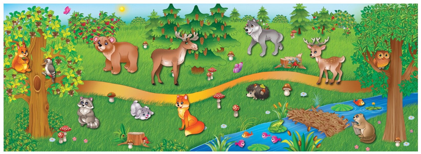 Панорамка-игра. Лесные животные