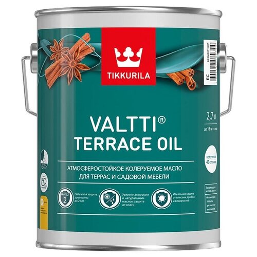 фото Масло tikkurila valtti terrace oil, бесцветное, 2.7 л