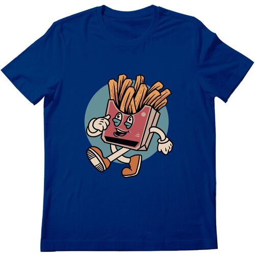 Женская футболка «Картофель фри» (L, темно-синий)