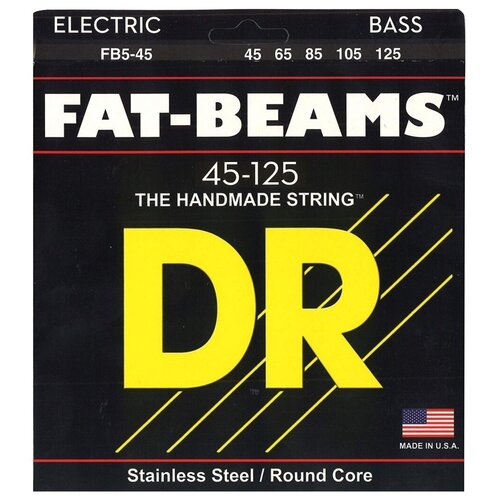 FB5-45 Fat-Beams Комплект струн для 5-струнной бас-гитары, сталь, Medium, 45-125, DR