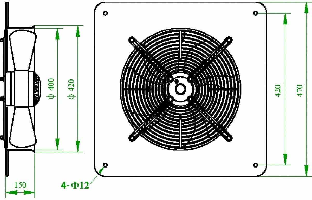 Осевой вентилятор низкого давления Air SC YWF2E 400 Square - фотография № 4