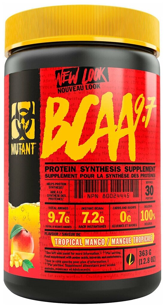 Аминокислоты и BCAA для спорсменов Mutant BCAA 9.7 Tropical Mango 12,8 oz