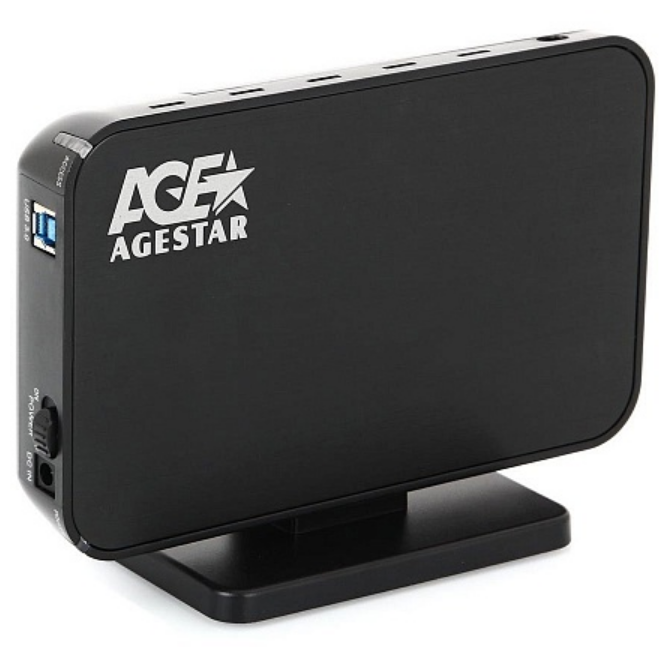 Внешний контейнер для HDD 3.5" SATA AgeStar 3UB3A8-6G USB3.0 черный