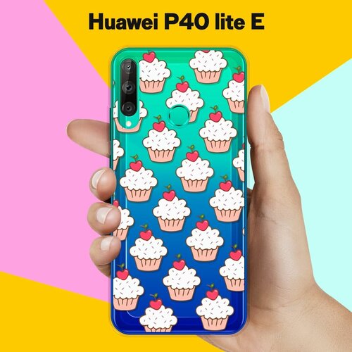 Силиконовый чехол Капкейки на Huawei P40 Lite E силиконовый чехол на huawei p40 lite e хуавей п40 лайт е главное фыр фыр