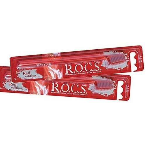 Щетка зубная средней жесткости Red Edition Classic R. O. C. S./рокс щетка зубная мягкая classic r o c s рокс