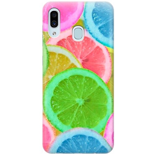 фото Силиконовый чехол на samsung galaxy a40 / самсунг а40 с принтом "разноцветные лимоны" gosso