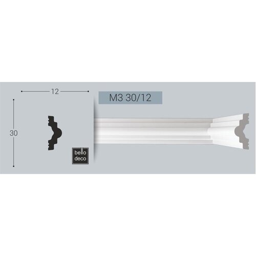 Молдинг BelloDeco М-3 30/12, 1шт (длина 2м)