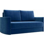 Прямой диван Первый Мебельный Айви Мини Синий, велюр - изображение