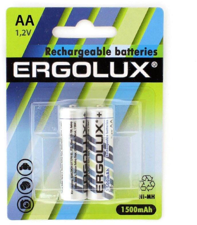 Батарейки Ergolux Ni-MH Rechargeable АА 2шт - фото №4