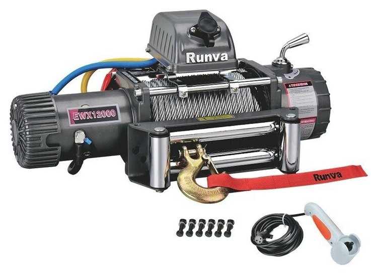 Лебедка Runva EWX 12000 S, 5450 кг, 12V, стальной трос