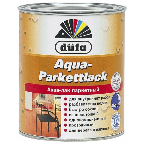 Dufa Aqua-Parkettlack (0.75 л) бесцвeтный, глянцевая, 0.75 л мультипротект клей паркетный кпс однокомпонентный 15кг