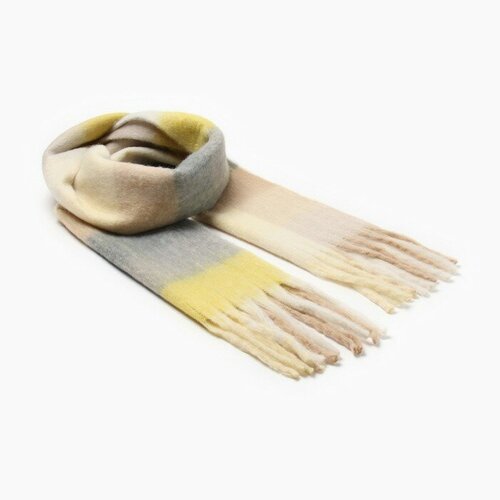 Шарф Minaku,210х38 см, one size, бежевый, желтый шарф cashmere 210х38 см one size коричневый бежевый