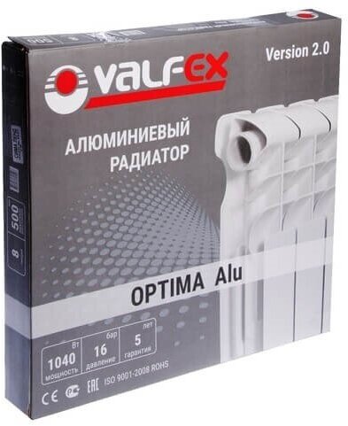 Радиатор отопления VALFEX ALU алюминиевый 350 8 секций