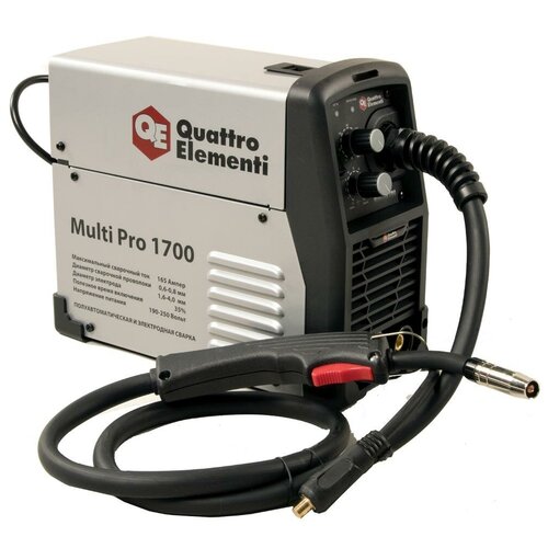 Сварочный аппарат инверторного типа Quattro Elementi Multi Pro 1700, TIG, MMA, MIG/MAG quattro elementi аппарат полуавтомат сварки инвертор multi pro 2100 772 593