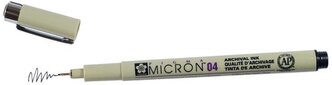SAKURA Ручка капиллярная Pigma Micron 04, 0.4 мм, черный цвет чернил, 1 шт.