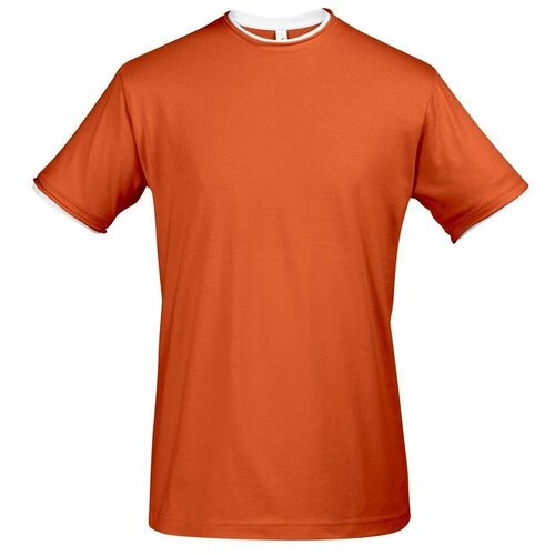 Футболка Sol's, размер 50, оранжевый, белый футболка мужская с контрастной отделкой madison 170 красный белый размер l