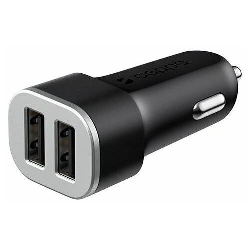 Deppa Зарядное устройство автомобильное Deppa 2 USB 2.4А, черное