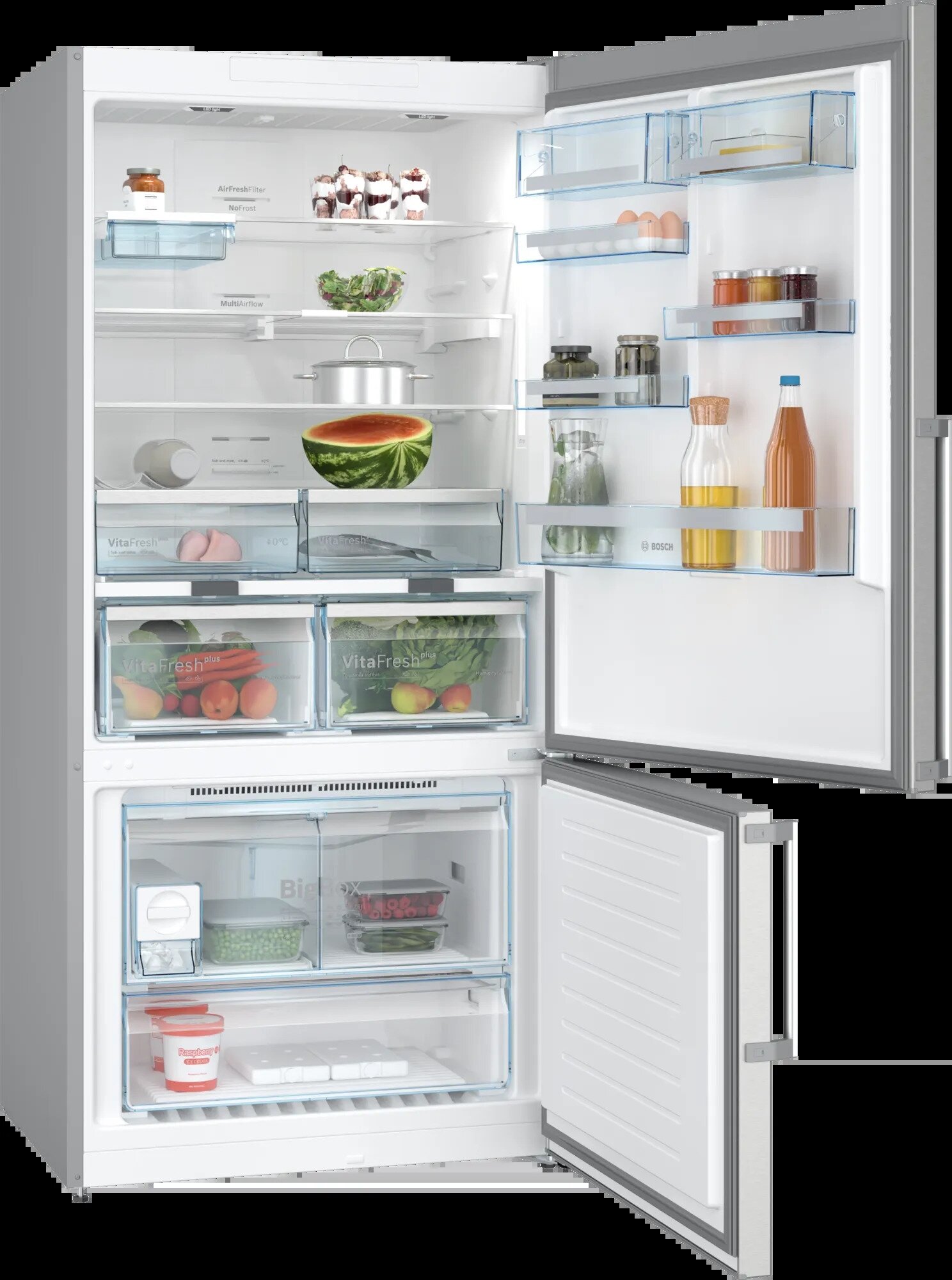 Холодильник двухкамерный Bosch KGN86AI32U серебристый