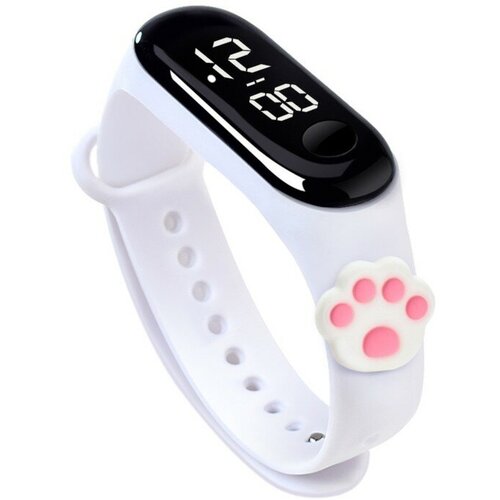 SUI Часы наручные электронные Лапка ремешок силикон белые 39700₽