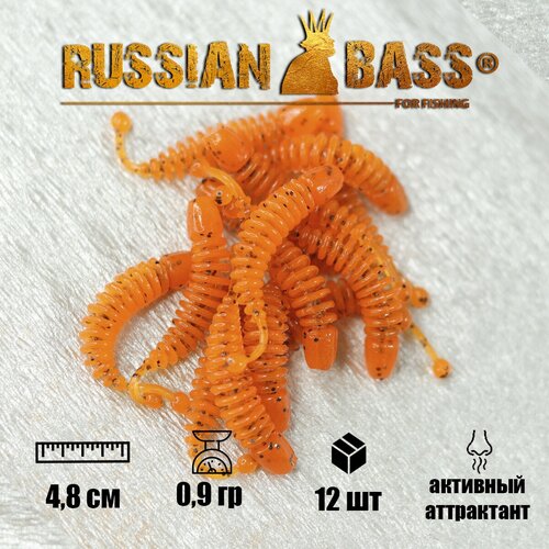 Силиконовые приманки Russian Bass -Лохматый 18 48мм 12штуп цвет 015 активный аттрактант 190₽