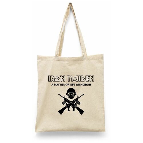 фото Сумка-шоппер унисекс каждому своё "iron maiden/хеви-метал/стив харрис" белая