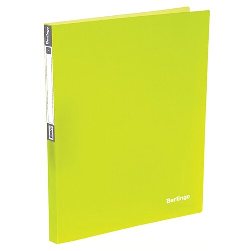 фото Berlingo папка на 4-х кольцах neon a4, 25 мм, 700 мкм, пластик желтый