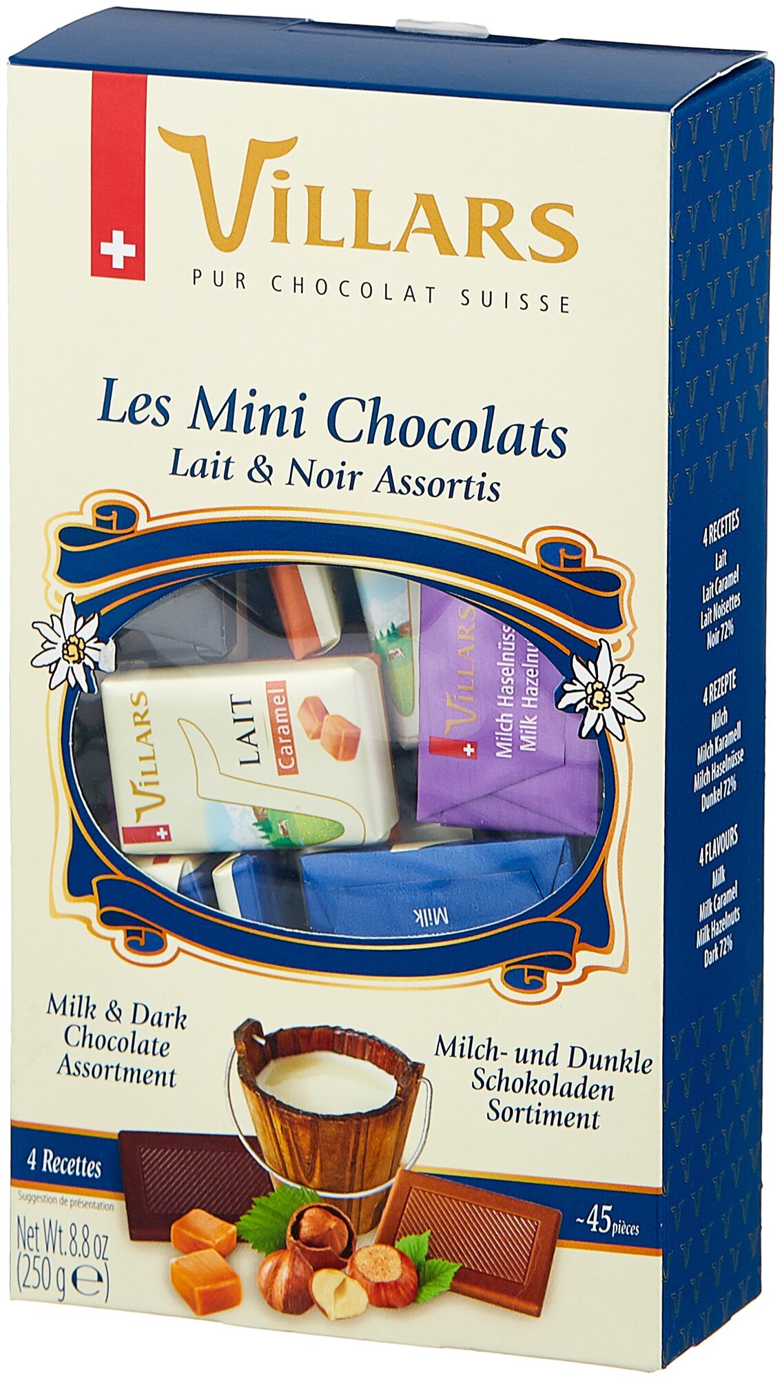 Шоколад Villars Les Minis Chocolate горький и молочный