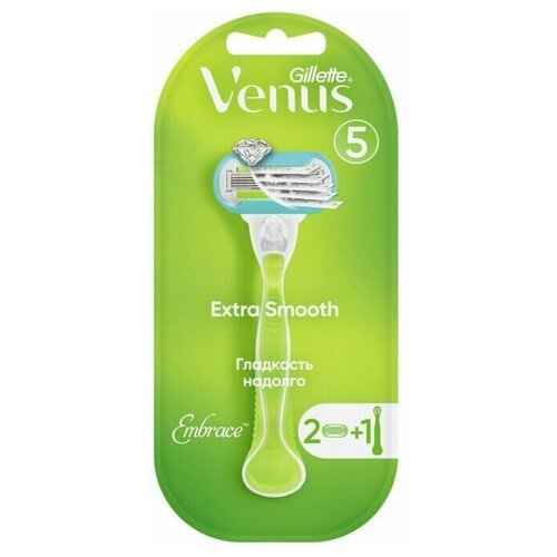 Бритва Gillette Venus Embrace, 2 сменные кассетыВ наборе1шт venus extra smooth sensitive сменные лезвия 4 шт с 4 сменными лезвиями в комплекте