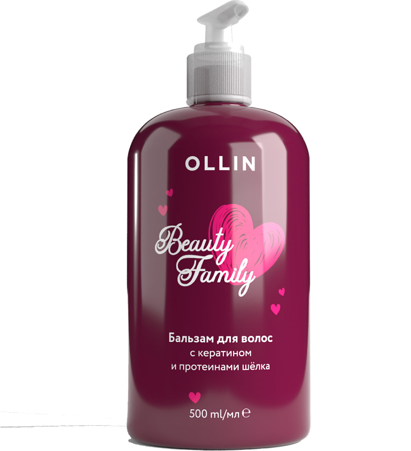 Ollin Beauty Family Бальзам для волос с кератином и протеинами шелка 500 мл 1 шт