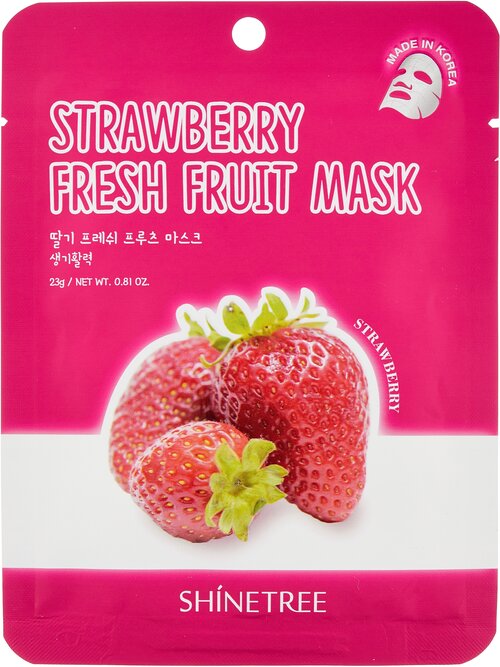Shinetree Тканевая маска с экстрактом клубники Strawberry Fresh Fruit, 23 г