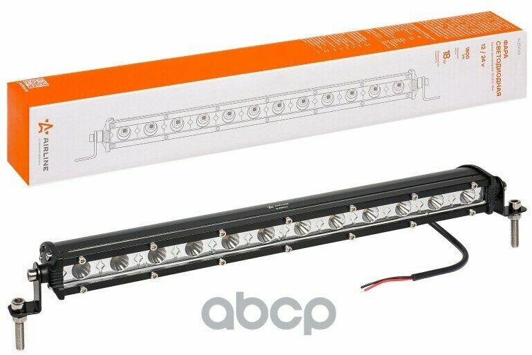 Aled063_фара Светодиодная! Балка, Однорядная, 12 Led, Направленный Свет, 18W (343X30x47) 12/24V AIRLINE арт. ALED063