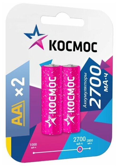 Космос Акк. R6 Ni-mh 2700 mAh 2BL Kocr6nimh2700mah2bl