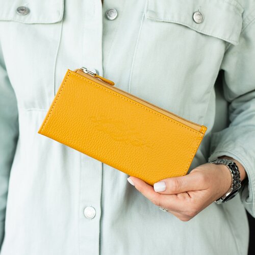 фото Кошелек hellenberg, фактура зернистая, горчичный