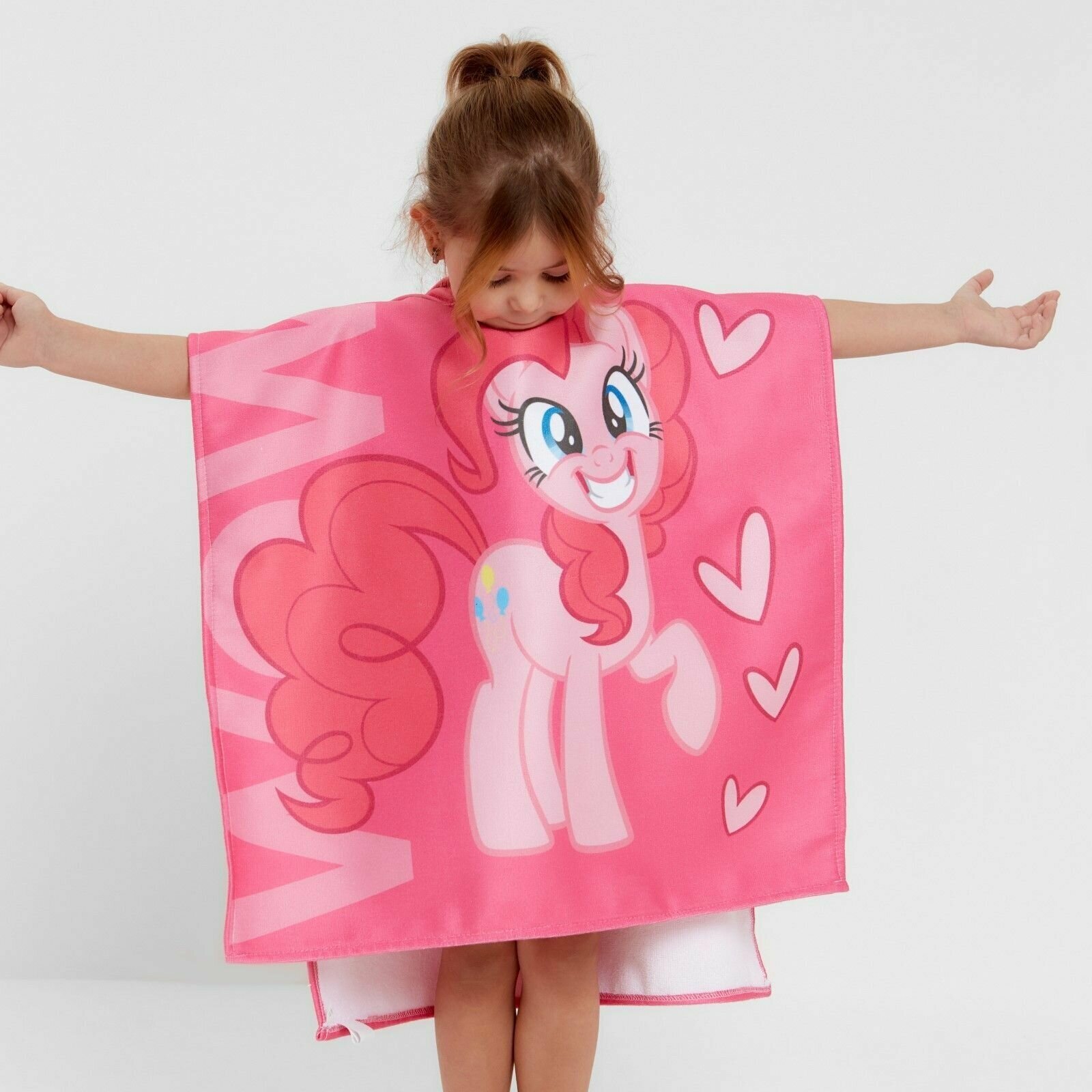 Полотенце-пончо детское махровое My Little Pony Пинки Пай 60х120 см, 50% хл, 50% полиэстер