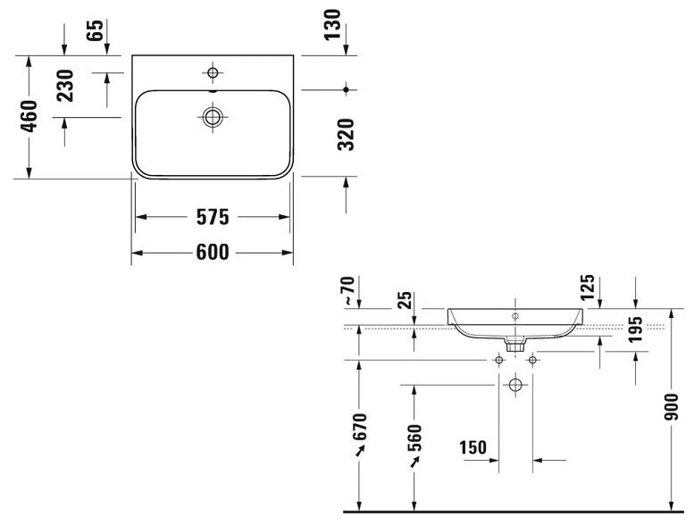 Раковина Duravit Happy D 2 Plus 60 2360601300 Антрацит матовый - фотография № 7