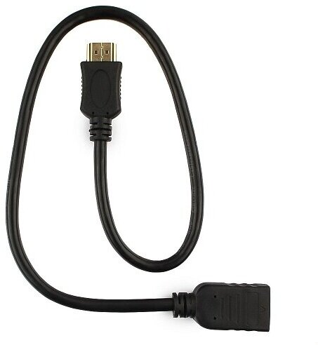 Удлинитель кабеля HDMI Cablexpert CC-HDMI4X-0.5M, 0,5 м, v2.0, 19M/19F, позолоченные разъемы, экран, черный