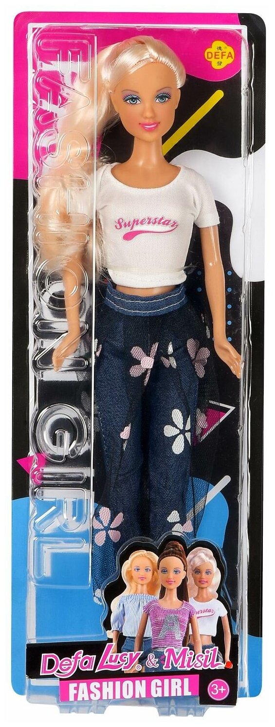 Кукла Defa Lucy Современная девушка (белая футболка, джинсовые брюки) 29 см 8400d/модель6