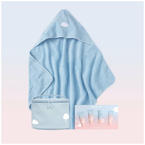 Kylie Cosmetics Набор для ванны детский (4 средства + банный халат-полотенце + косметичка)